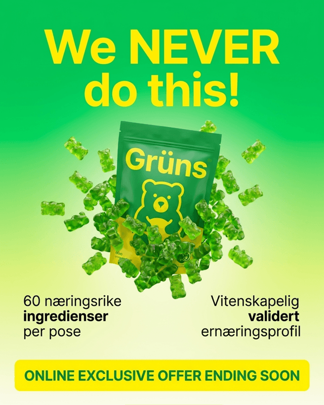 Illustrative Grüns gummy supplement offer creative made in VEKZT