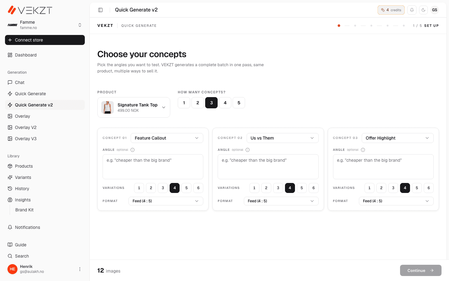 Quick Generate batch workflow in VEKZT